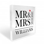 Personalised Mr And Mrs Plaque Wedding Gifts For Couple Husband