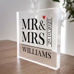 Personalised Mr And Mrs Plaque Wedding Gifts For Couple Husband