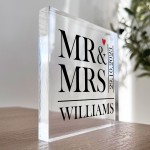 Personalised Mr And Mrs Plaque Wedding Gifts For Couple Husband