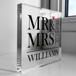 Personalised Mr And Mrs Plaque Wedding Gifts For Couple Husband