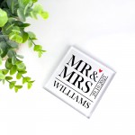 Personalised Mr And Mrs Plaque Wedding Gifts For Couple Husband