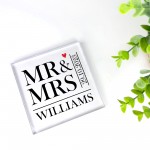 Personalised Mr And Mrs Plaque Wedding Gifts For Couple Husband