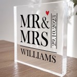 Personalised Mr And Mrs Plaque Wedding Gifts For Couple Husband