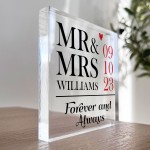 Wedding Day Gifts Personalised Mr And Mrs Gift Acrylic Block