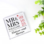 Wedding Day Gifts Personalised Mr And Mrs Gift Acrylic Block