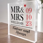 Wedding Day Gifts Personalised Mr And Mrs Gift Acrylic Block