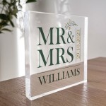 Wedding Gifts Personalised Mr And Mrs Gift Acrylic Block