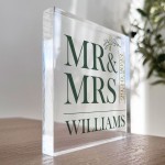 Wedding Gifts Personalised Mr And Mrs Gift Acrylic Block