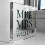 Wedding Gifts Personalised Mr And Mrs Gift Acrylic Block