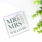 Wedding Gifts Personalised Mr And Mrs Gift Acrylic Block