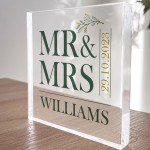 Wedding Gifts Personalised Mr And Mrs Gift Acrylic Block