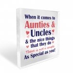 Auntie And Uncle Plaque Acrylic Block Gift For Auntie Uncle