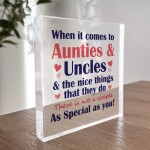 Auntie And Uncle Plaque Acrylic Block Gift For Auntie Uncle