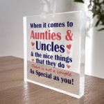 Auntie And Uncle Plaque Acrylic Block Gift For Auntie Uncle