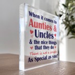 Auntie And Uncle Plaque Acrylic Block Gift For Auntie Uncle