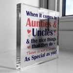 Auntie And Uncle Plaque Acrylic Block Gift For Auntie Uncle