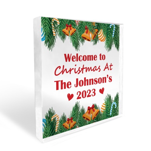 Personalised Christmas Decoration Acrylic Block Ornament