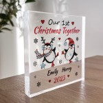 Our 1st Christmas Together Decoration Personalised Block Gift