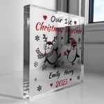 Our 1st Christmas Together Decoration Personalised Block Gift