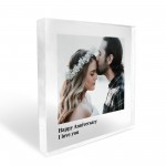 Personalised Anniversary Gift Acrylic Block Husband Wife Gift