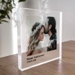 Personalised Anniversary Gift Acrylic Block Husband Wife Gift