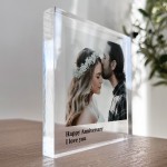 Personalised Anniversary Gift Acrylic Block Husband Wife Gift