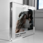 Personalised Anniversary Gift Acrylic Block Husband Wife Gift