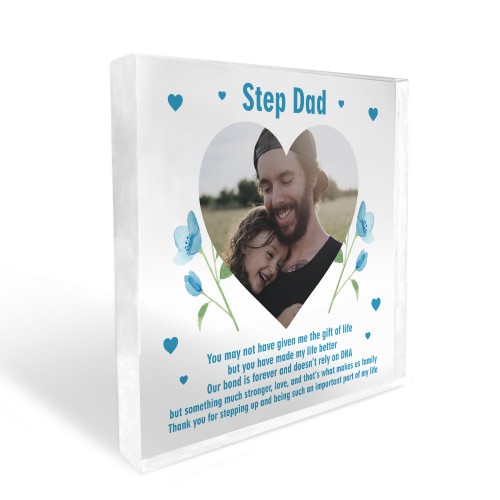 Step Dad Gifts For Birthday Christmas PERSONALISED Photo Block