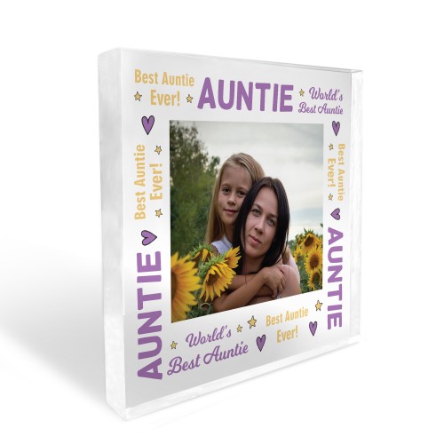 Auntie Gifts Personalised Photo Block Gift For Auntie Christmas