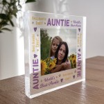 Auntie Gifts Personalised Photo Block Gift For Auntie Christmas