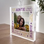 Auntie Gifts Personalised Photo Block Gift For Auntie Christmas