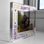 Auntie Gifts Personalised Photo Block Gift For Auntie Christmas