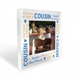 Cousin Gifts Personalised Photo Block Gift For Cousin Christmas