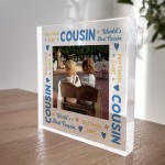 Cousin Gifts Personalised Photo Block Gift For Cousin Christmas