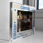 Cousin Gifts Personalised Photo Block Gift For Cousin Christmas