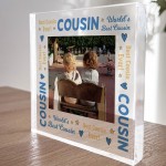 Cousin Gifts Personalised Photo Block Gift For Cousin Christmas