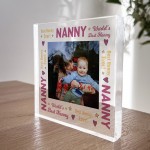 Nanny Gifts Personalised Photo Block Gift For Nanny Nanna