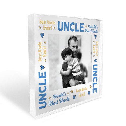 Uncle Gifts Personalised Photo Block Gift For Uncle Christmas