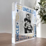 Uncle Gifts Personalised Photo Block Gift For Uncle Christmas