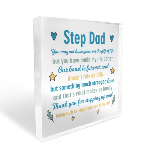 Step Dad Gifts Acrylic Block Christmas Birthday Gift