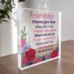 Friendship Gift For Women Acrylic Block Friendship Sign