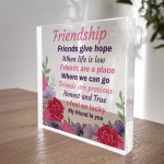 Friendship Gift For Women Acrylic Block Friendship Sign