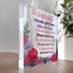 Friendship Gift For Women Acrylic Block Friendship Sign