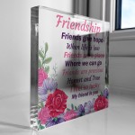 Friendship Gift For Women Acrylic Block Friendship Sign