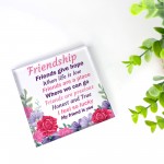 Friendship Gift For Women Acrylic Block Friendship Sign