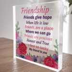 Friendship Gift For Women Acrylic Block Friendship Sign