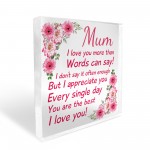 Mum Gift For Christmas Birthday Acrylic Block Mum Gifts