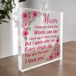 Mum Gift For Christmas Birthday Acrylic Block Mum Gifts