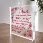 Mum Gift For Christmas Birthday Acrylic Block Mum Gifts