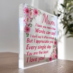 Mum Gift For Christmas Birthday Acrylic Block Mum Gifts